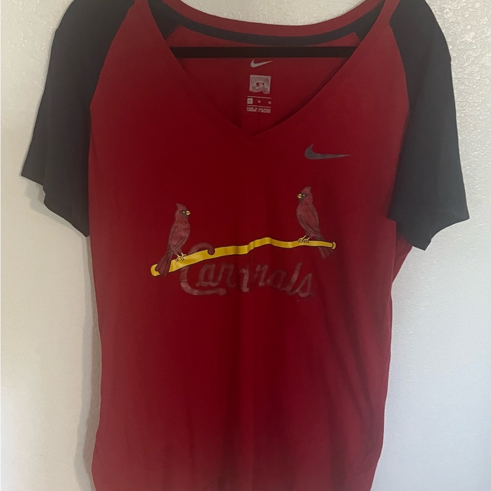 Nike Women's Red and Blue Cardinals Tee